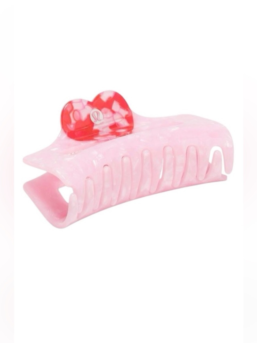 Lululemon Extra Large Claw Hair Clip Heart  Blush Blend/Oxford Red